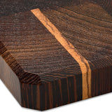 Wenge & Tiger Wood Coasters End Grain Set of 4 with Base at A & E Luxury Home