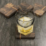 Wenge & Tiger Wood Coasters End Grain Set of 4 with Base