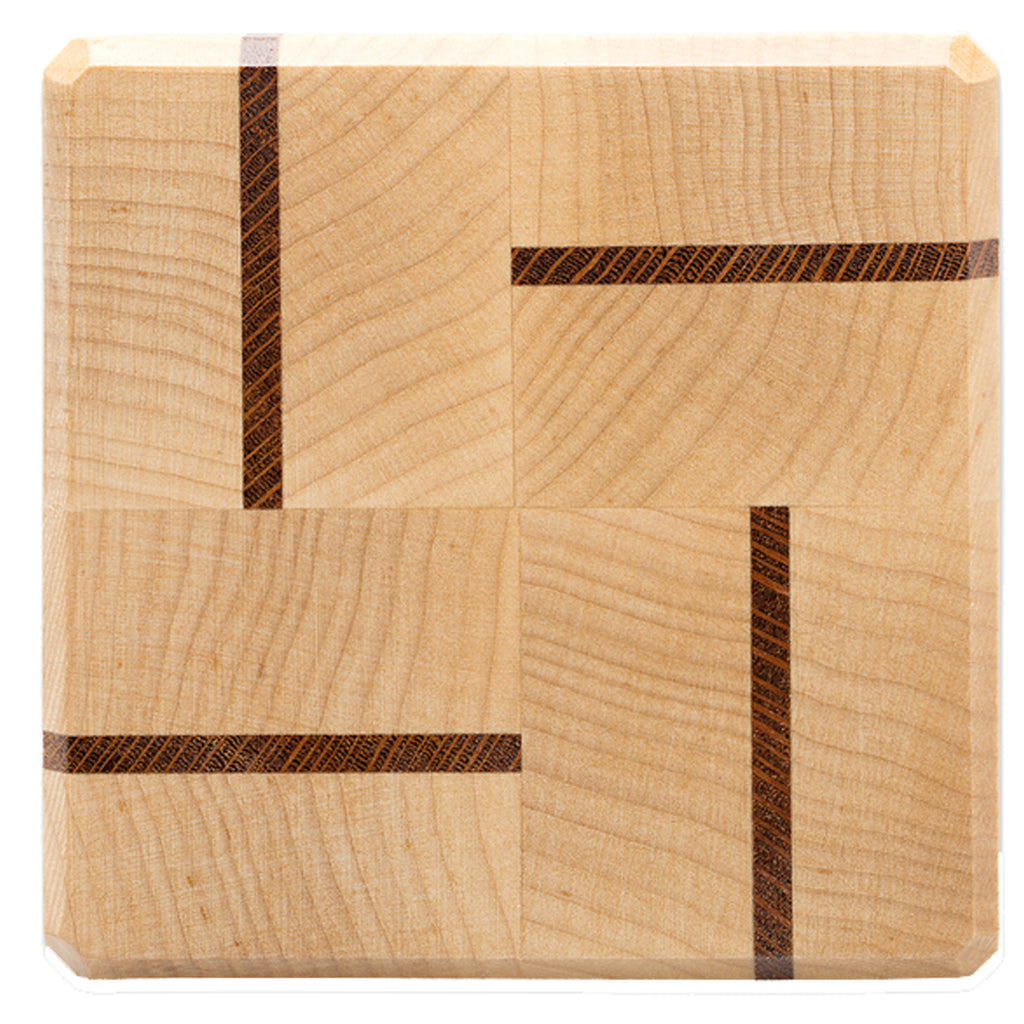 Maple & Lace Wood Coasters End Grain Set of 4 with Base