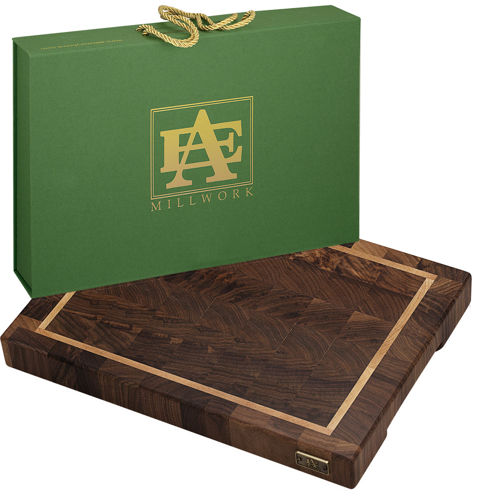 Thomas Cutting Board Walnut & Maple Wood End Grain Handmade