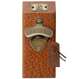 Lace Wood Edge Grain Wall Mounted Brass Bottle Opener