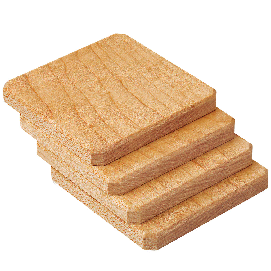 Maple Wood Coasters Edge Grain Set of 4