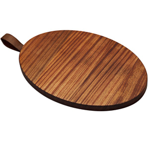 Sam Cutting Board Oval Mahogany Wood Edge Grain Handmade