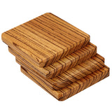 Tiger Wood Coasters Edge Grain Set of 4