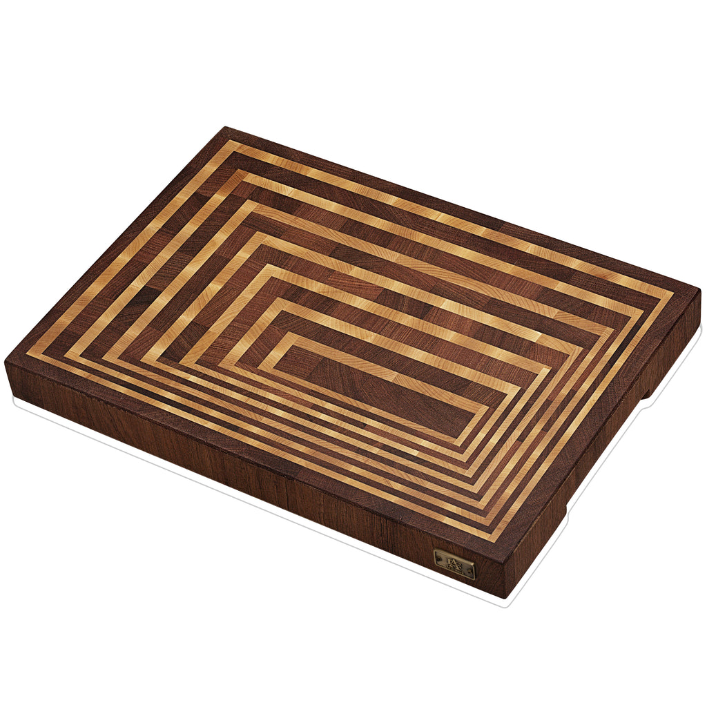Spiral Cutting Board Mahogany & Maple Wood End Grain Handmade