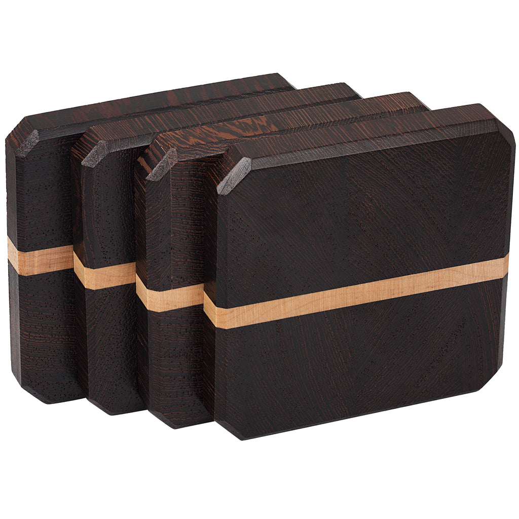 Wenge & Maple Wood Coasters End Grain Set of 4
