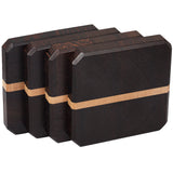 Wenge & Maple Wood Coasters End Grain Set of 4