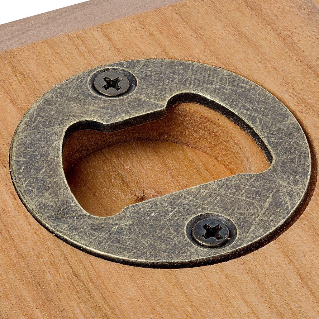 Cherry Wood Edge Grain Self-Balancing Wine Bottle Holder & Opener