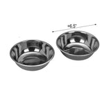 Pet Double Silver Bowl Feeder Luxury Cherry Wood Station Small