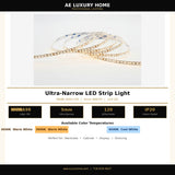 Ultra-Narrow LED Strip Light | 12V 2835 SMD | RA98 High CRI