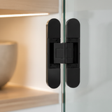 Pair of 3-Way Adjustable Hidden Hinge — Narrow-Frame Glass Door | Soft Close