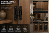 3-Way Adjustable Hidden Hinge — Wood Cabinet Door | Soft Close
