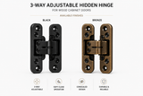 3-Way Adjustable Hidden Hinge — Wood Cabinet Door | Soft Close