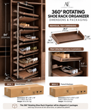 360° - 8 Tier Rotating Shoe Rack | Organizer for Wardrobe & Cabinet