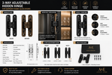 3-Way Adjustable Hidden Hinge — Narrow-Frame Glass Door