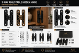 3-Way Adjustable Hidden Hinge — Wood Cabinet Door | Soft Close