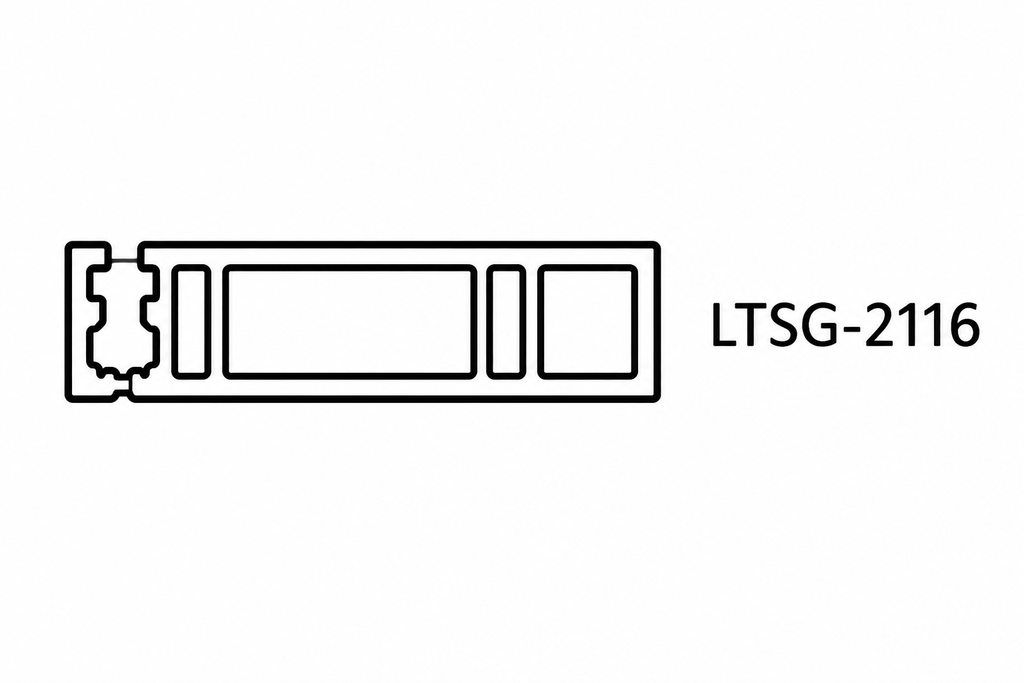 Glass Shelf Rear Frame Profile | LTSG-2116 | 3500 mm | Black