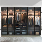 Glass Wardrobe Door Panel | Frosted, Smoked or Clear | Framed & Frameless | Full Hardware Included | AE Luxury Home