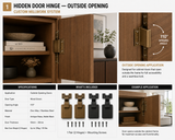 Hidden Door Hinge — Outside Opening | Custom Millwork System