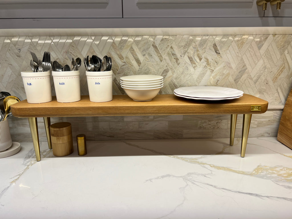 Timber Kitchen Riser WOOD TABLETOP RISER KITCHEN SHELF RISER | AE Luxury Home