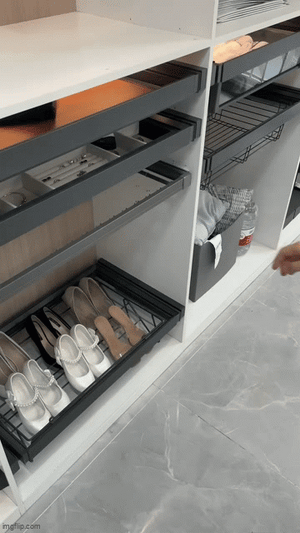 Sliding Trouser Rack with Jewelry Tray | Organizer for Wardrobe & Cabinet | AE Luxury Home