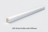 LED Strip Profile with Diffuser | DS-1010B | 500mm or 1000mm | Frosted PC Cover | Cabinet Wardrobe Shelf Lighting