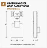 3-Way Adjustable Hidden Hinge — Wood Cabinet Door | Soft Close