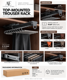 Top-Mounted Trouser Rack | Organizer for Wardrobe & Cabinet | AE Luxury Home