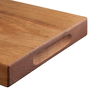 Reversible Cutting Board Prime II Cherry Wood Edge Grain Handmade 15" x 10" x 1-1/4" ( with free gift)