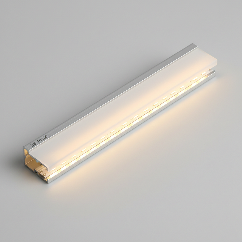 LED Strip Profile with Diffuser | DS-1010B | 500mm or 1000mm | Frosted PC Cover | Cabinet Wardrobe Shelf Lighting