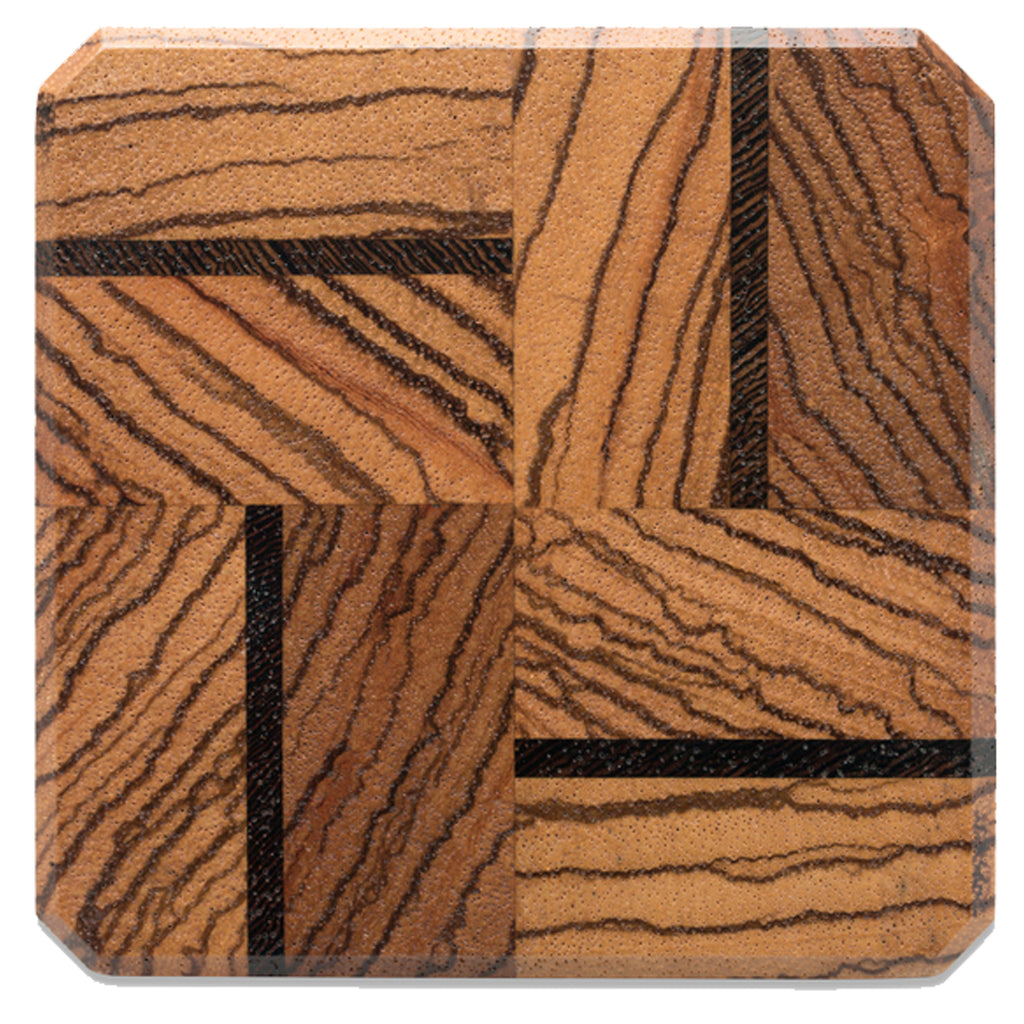 Tiger & Wenge Wood Coasters End Grain Set of 4 with Base