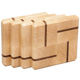 Maple & Lace Wood Coasters End Grain Set of 4 with Base