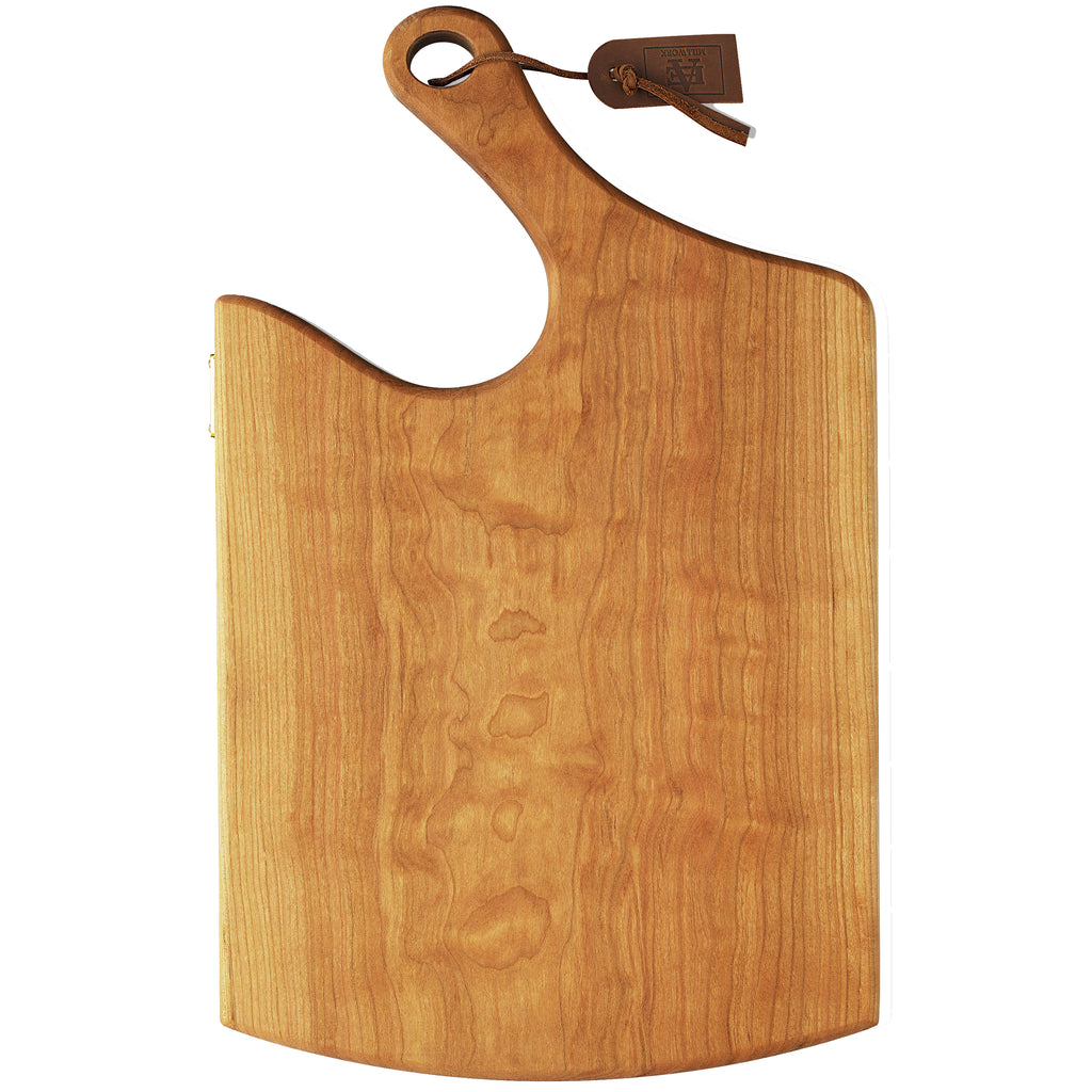 Kennedy Cutting Board Cherry Wood Edge Grain Handmade Handled