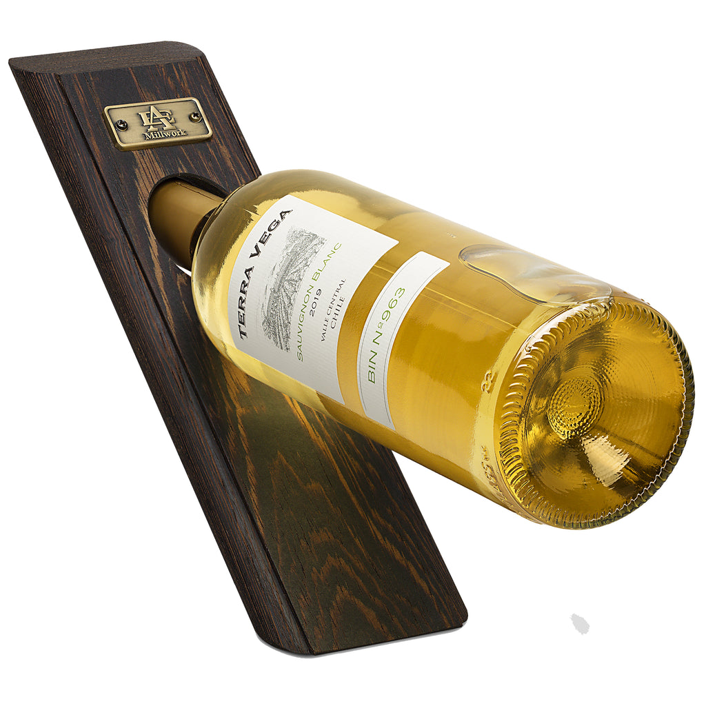 Wenge Wood Edge Grain Self-Balancing Wine Bottle Holder & Opener