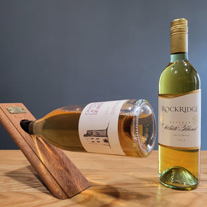 Lace Wood Edge Grain Self-Balancing Wine Bottle Holder & Opener