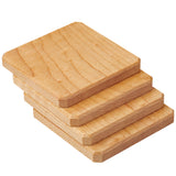 Maple Wood Coasters Edge Grain Set of 4 with Base