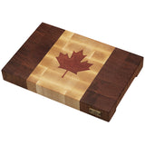 Leaf Cutting Board Canada Flag Mahogany, Maple, Epoxy Wood End Grain Handmade