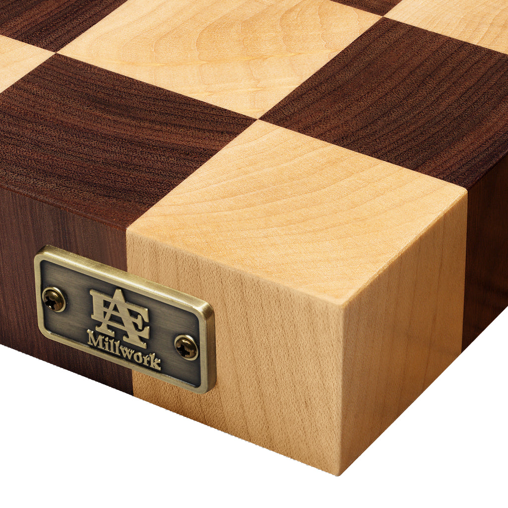 Chess Board Walnut & Maple Solid Wood End Grain Handmade 16" x 16" x 1.5"