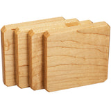 Maple Wood Coasters Edge Grain Set of 4 with Base